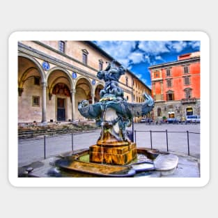 Fountain in Piazza Santissima Annunziata, Florence, Italy Sticker